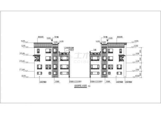 福建中式风格四合院建筑CAD图纸（含效果图）-图二