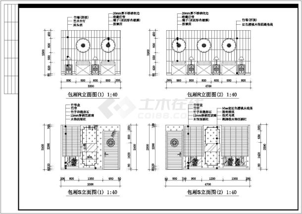 某桑拿室CAD室内设计构造完整装修图-图一