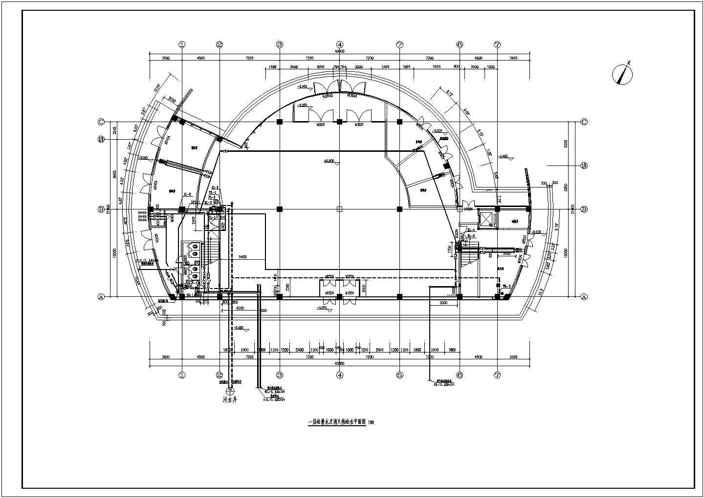 某五层超市给排水CAD设计构造施工图