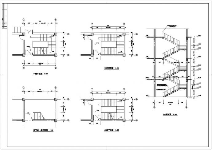 某小区超市建筑CAD构造完整施工图纸_图1