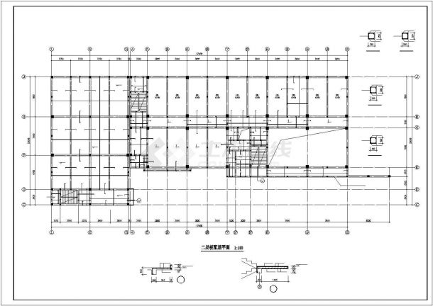 某框架结构学校四层教学楼建筑设计施工CAD图纸-图二