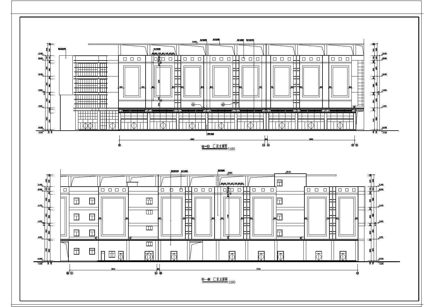 某长177米 宽36米CAD四层家具商场建筑设计 含楼梯详图