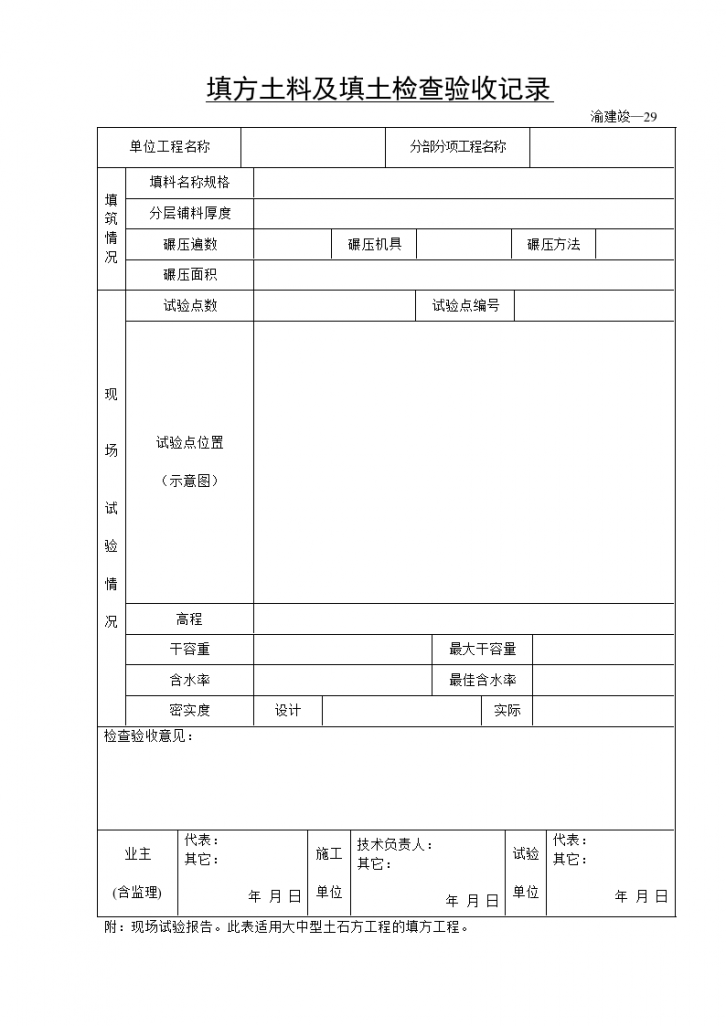 某填方土料及填土检查验收记录-图一