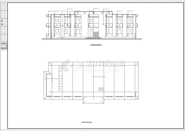 某小学二层框架结构教学楼设计cad全套建筑施工图（含总平面图）-图二