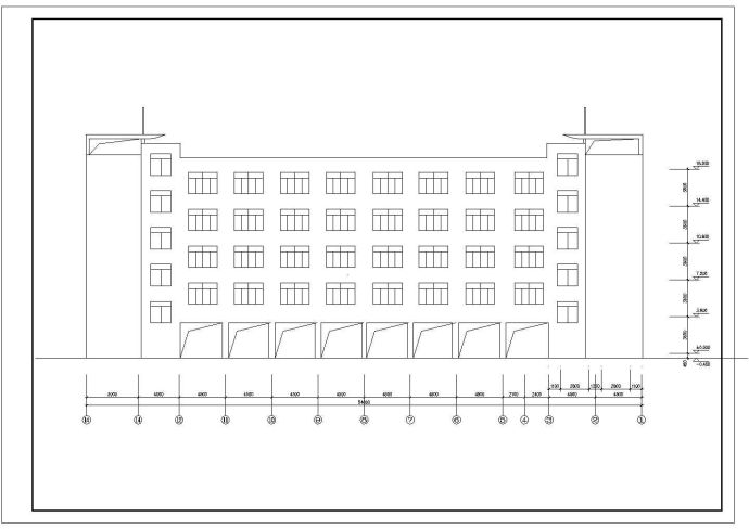 某中学五层砖混结构教学楼设计cad全套建筑方案图（标注详细）_图1