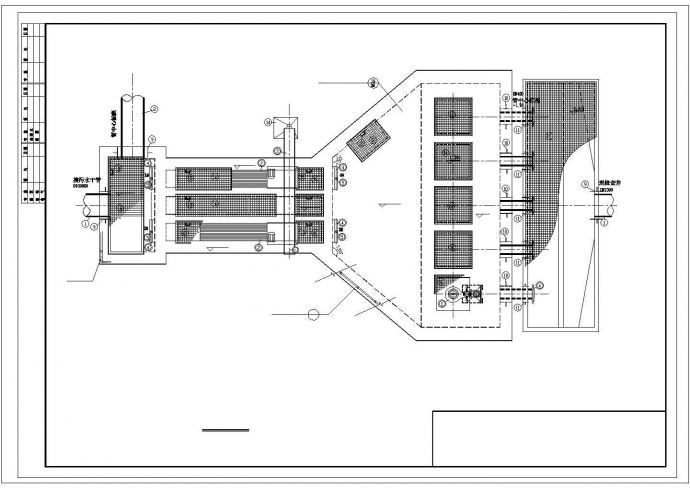 某提升泵站的设计图纸CAD格栅及泵房_图1
