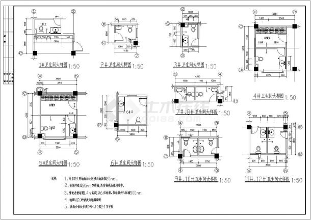 海口欧式别墅建筑施工CAD图-图二