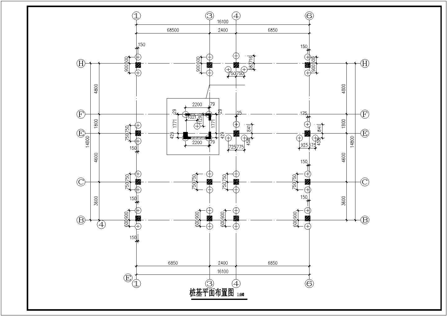 某框架结构商用小区住宅楼建筑设计施工CAD图纸