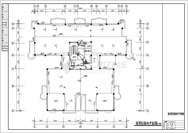 某十二层大型综合楼全套电气CAD设计构造图纸-图一