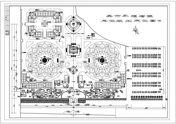 某地区小型陵园CAD设计构造总施工平面图-图一