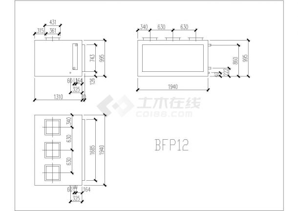 BFP.DBFP各型号空调机组尺寸CAD集合-图二
