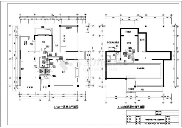 DF户型别墅空调设计施工CAD图-图一