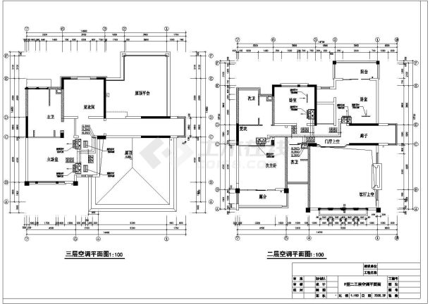 DF户型别墅空调设计施工CAD图-图二