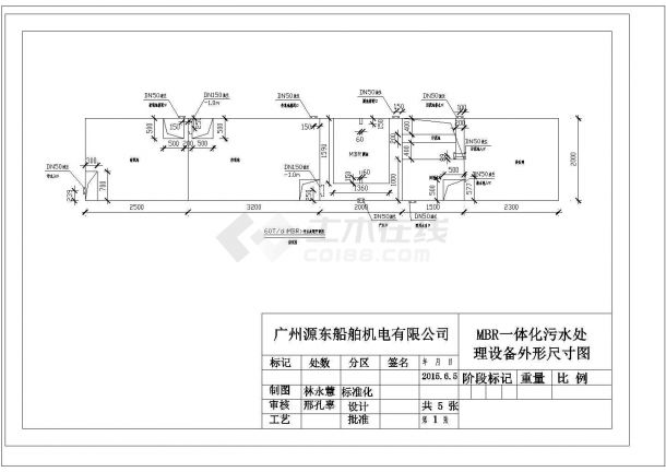 某一体化CAD设计节点污水处理设备图纸-图二