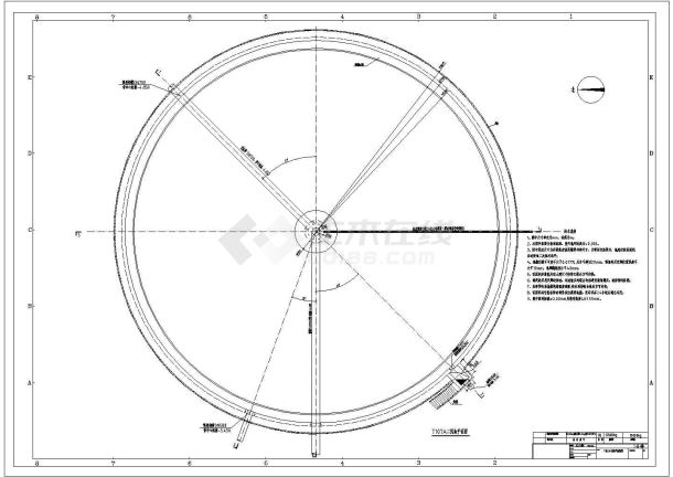 某沉淀池施工图CAD全套设计构造图纸-图一