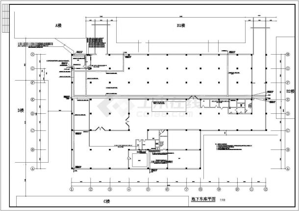 某车库消防电力电气设计CAD构造详细图-图二