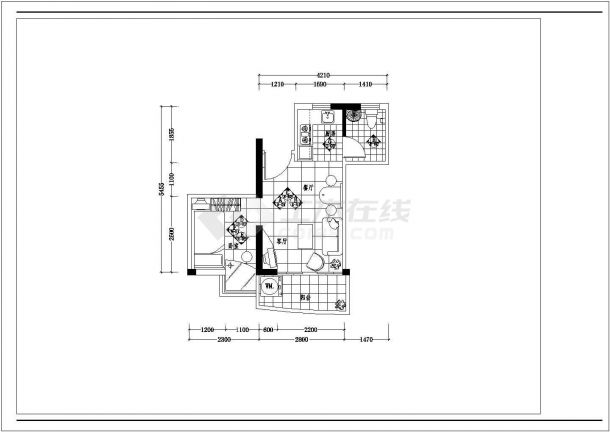 某高层住宅房室内装修CAD设计完整施工图-图二