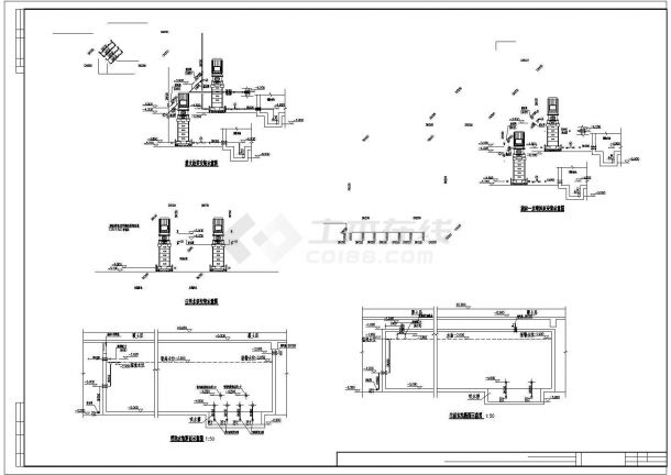 某高层居住小区给排水CAD设计完整施工图纸-图二