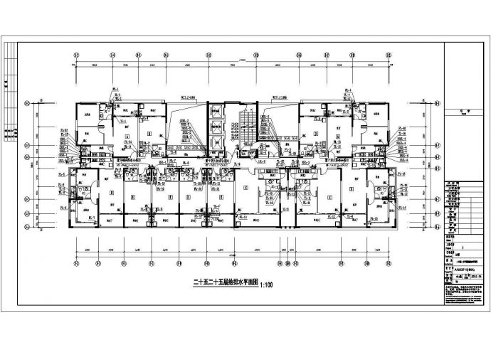 某外语培训中心公寓给排水CAD设计构造施工图_图1