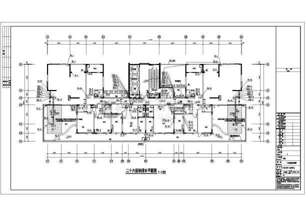 某外语培训中心公寓给排水CAD设计构造施工图-图二