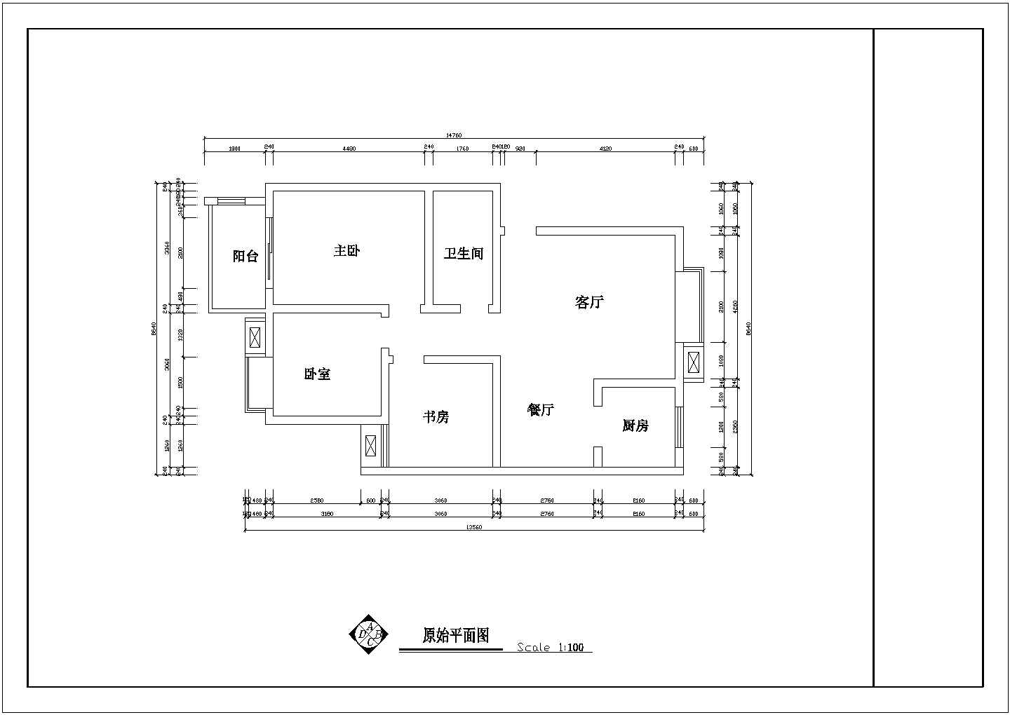 郴州市阳光户型3平面设计全套施工cad图