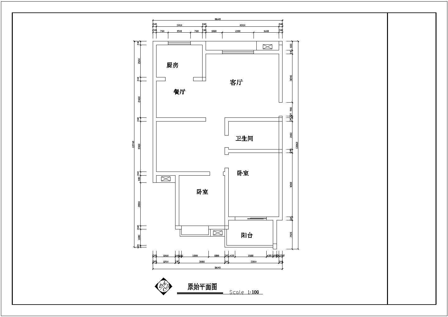 郴州市阳光户型4平面设计全套施工cad图
