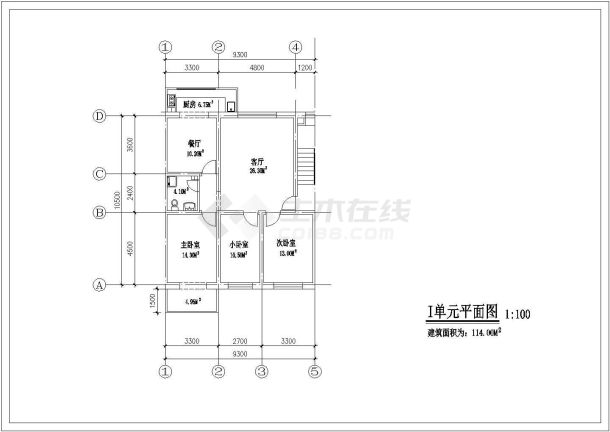 北方某住宅户型方案设计CAD图纸-图一