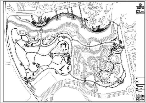 某地大型洋山湖湿地公园CAD园林设计完整图-图一