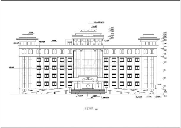 某市交易中心办公楼建筑设计cad全套构造方案图-图二