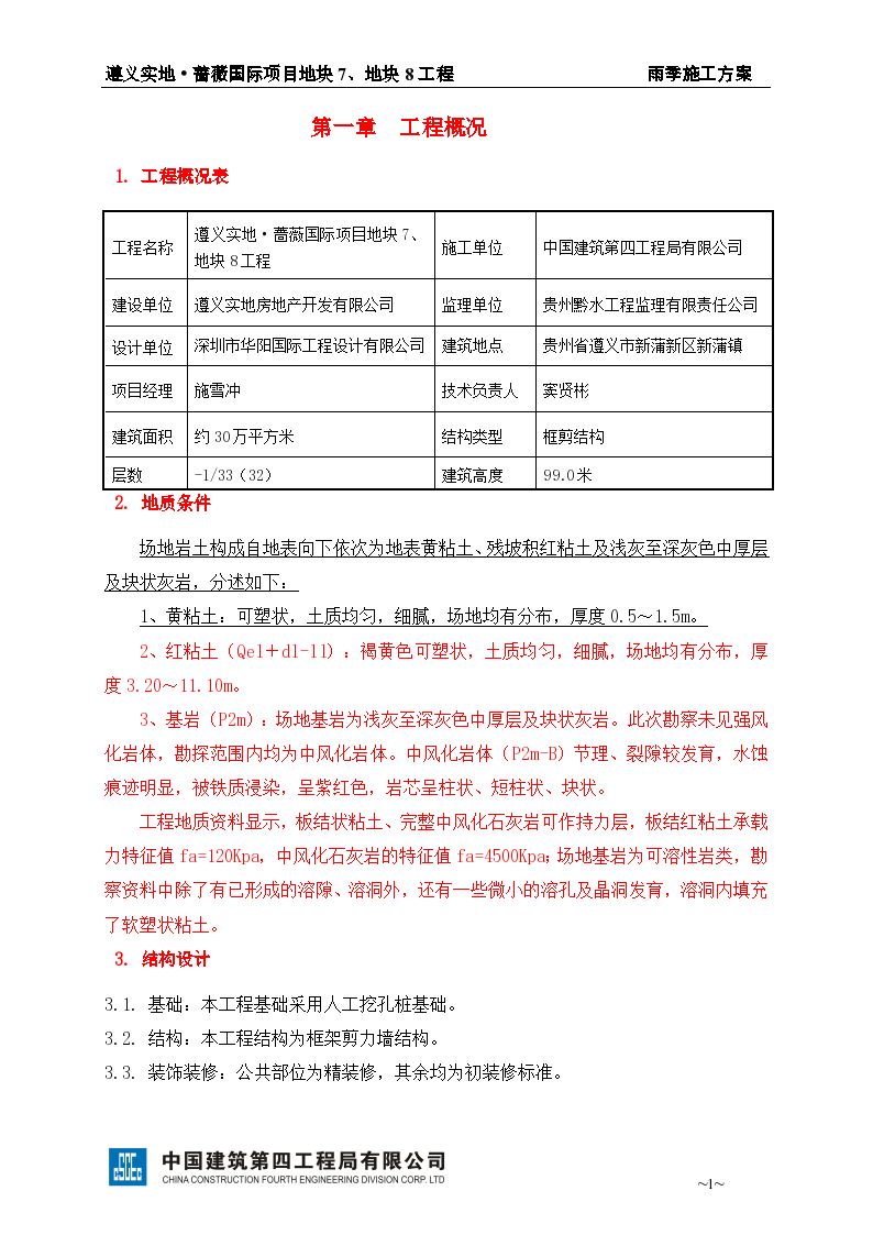 [贵州]高层住宅小区工程雨季施工方案Word格式