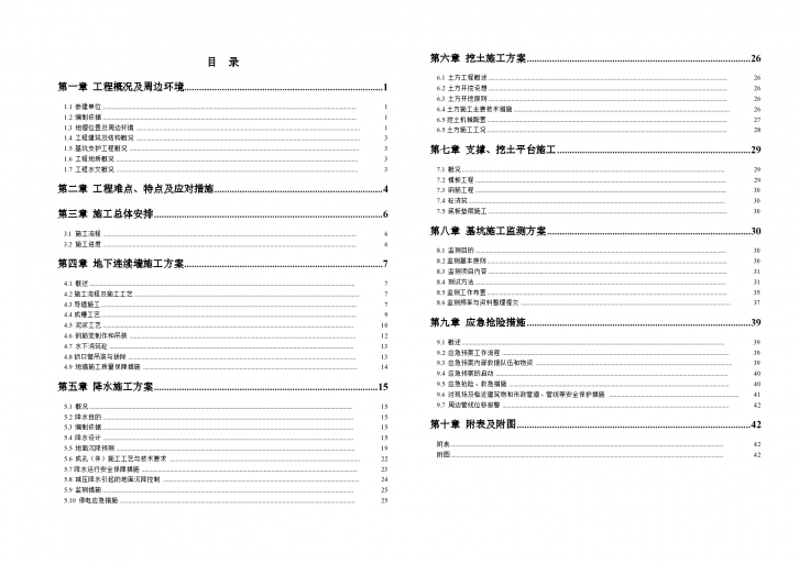 [上海]商业中心土方工程施工方案（土方开挖、基坑降水、连续墙）Word格式-图一