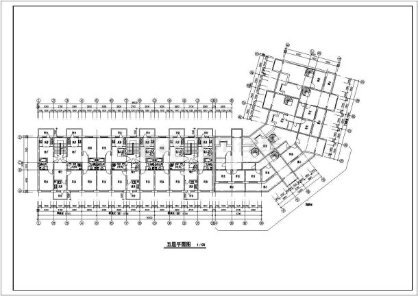 株洲市多层转角楼住宅设计全套施工cad图-图二