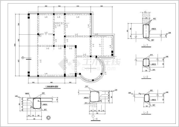 长春市某欧式多层别墅建筑结构CAD布置图-图一