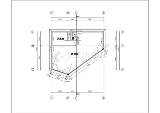 某厂区门卫建筑结构设计施工图-图一