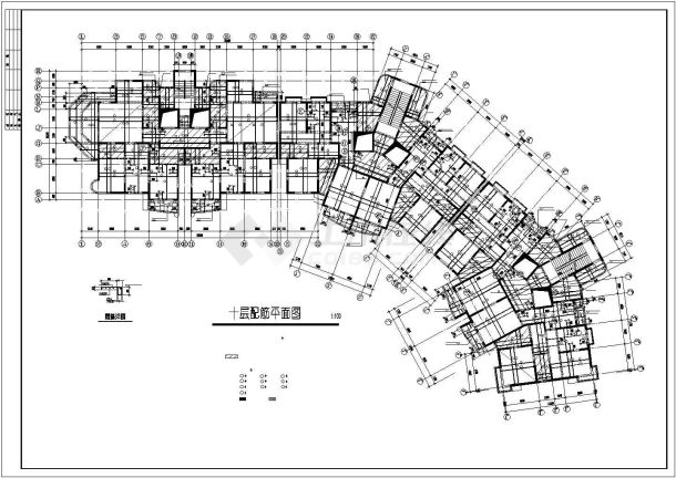 19层高层住宅楼结构设计cad图纸-图一