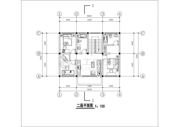 宿迁市翠阜新村2层砖混结构私人民居住宅楼建筑设计CAD图纸-图二