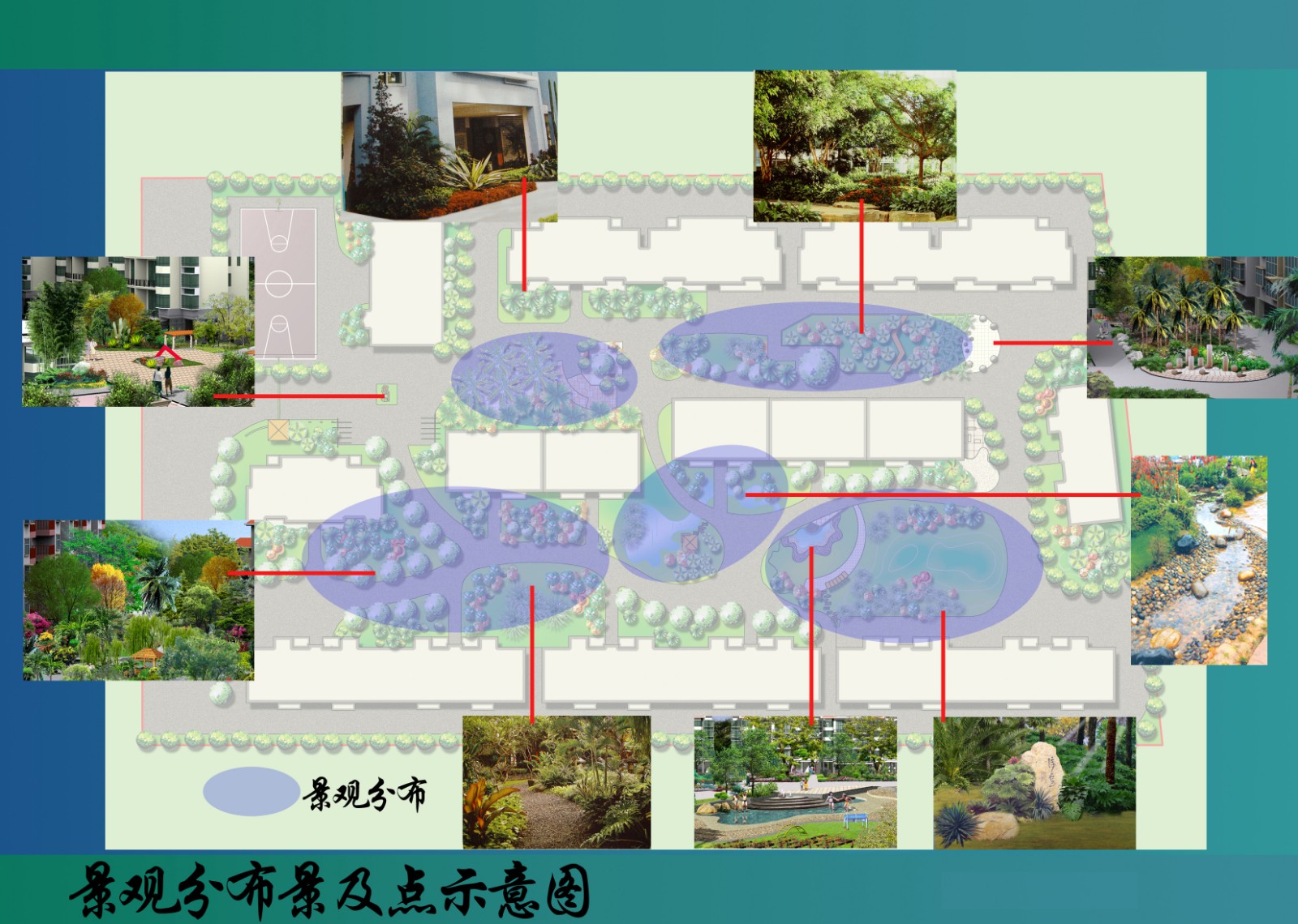 某小区景观环境规划及绿化cad方案图（含效果图）