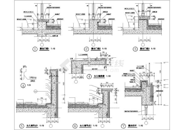 某联排别墅建筑节点设计施工CAD图纸-图一