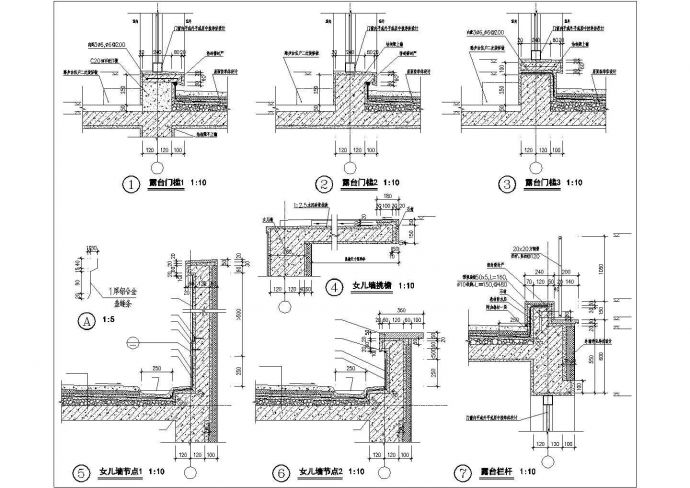 某联排别墅建筑节点设计施工CAD图纸_图1