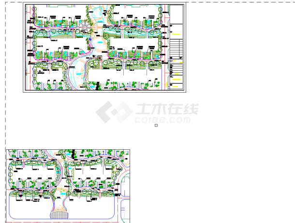 裕锦园小区二期工程绿化规划设计cad总平面施工图-图一