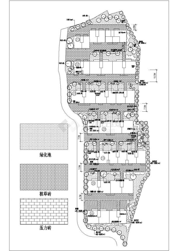 裕锦园小区二期工程绿化规划设计cad总平面施工图-图二