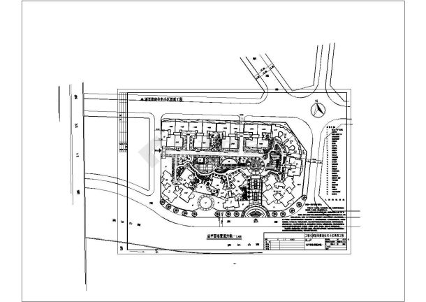 滨江丽景豪庭住宅小区景观工程规划设计cad施工总平面图（含设计说明）-图一