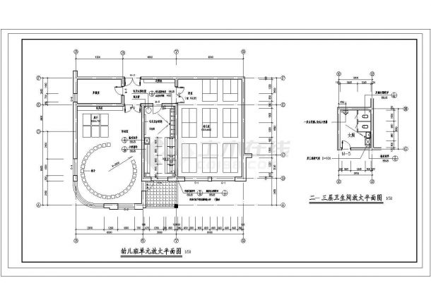 9班幼儿园建筑设计CAD施工图-图一