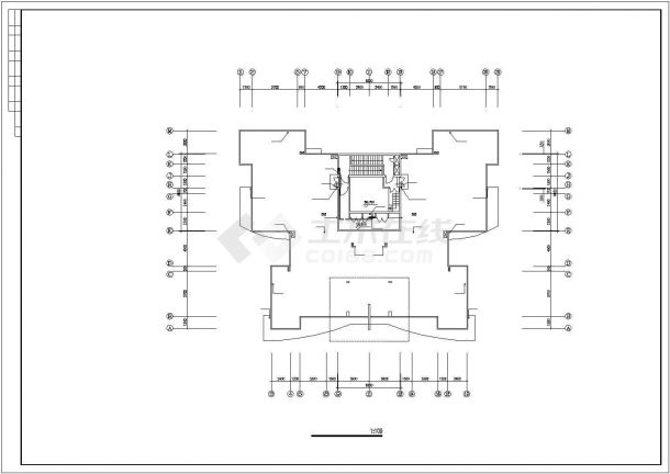 20层蝶形住宅楼排水消防管道系统建施cad图，共二十四张-图一