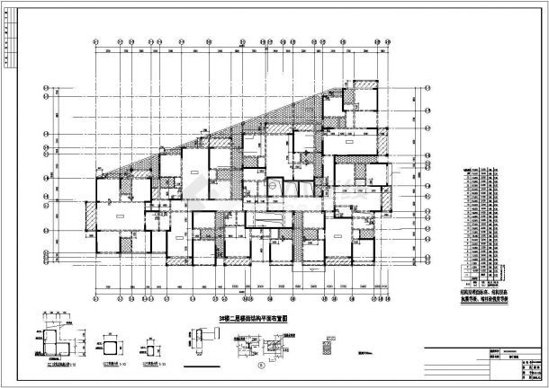 某地上25层剪力墙结构住宅楼结构建筑设计施工CAD图纸-图二