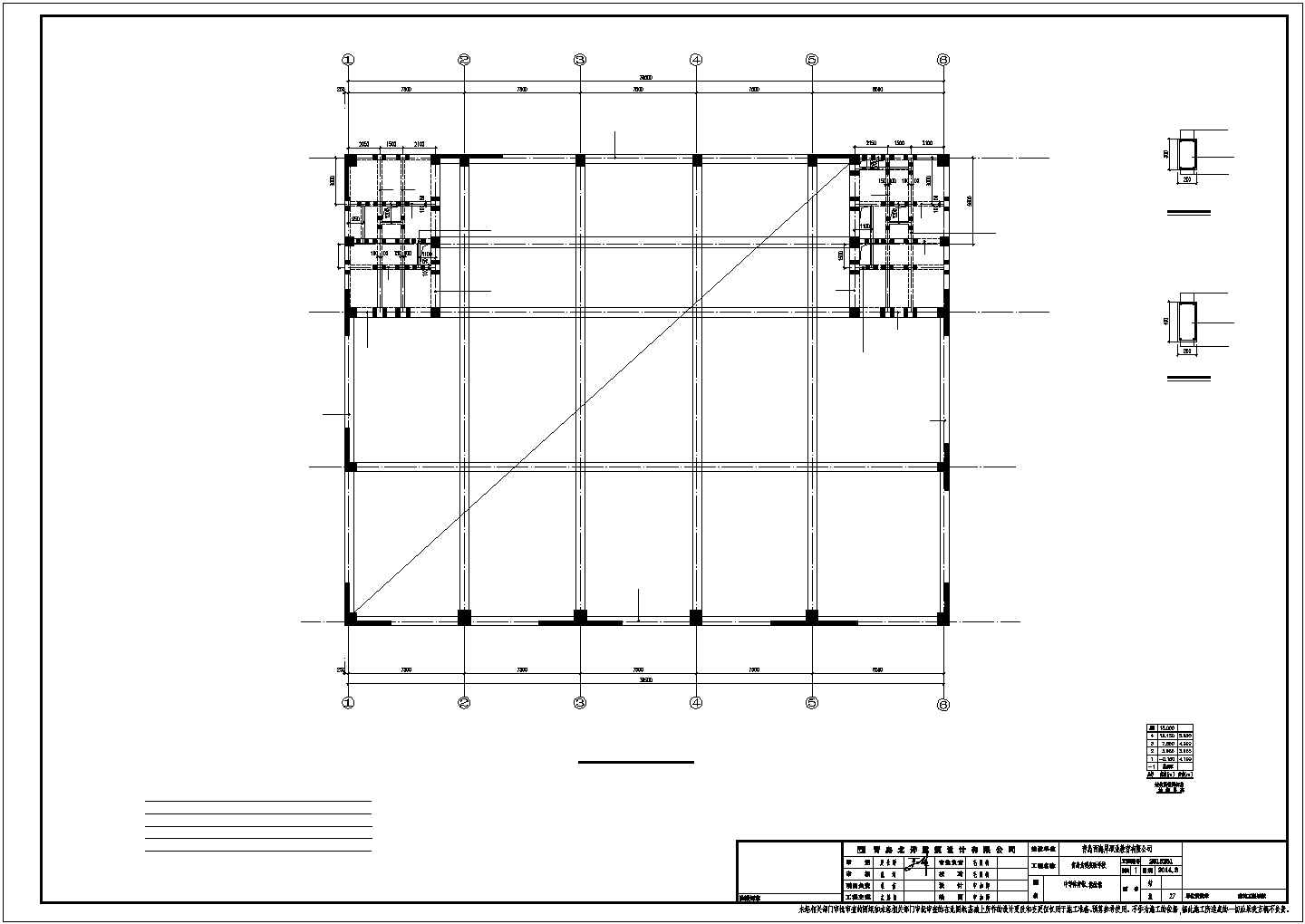 某地上三层框架结构游泳馆建筑结构设计施工CAD图纸