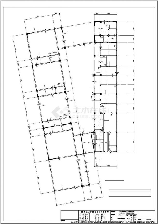 某地上三层框架结构幼儿园建筑结构设计施工CAD图纸-图一