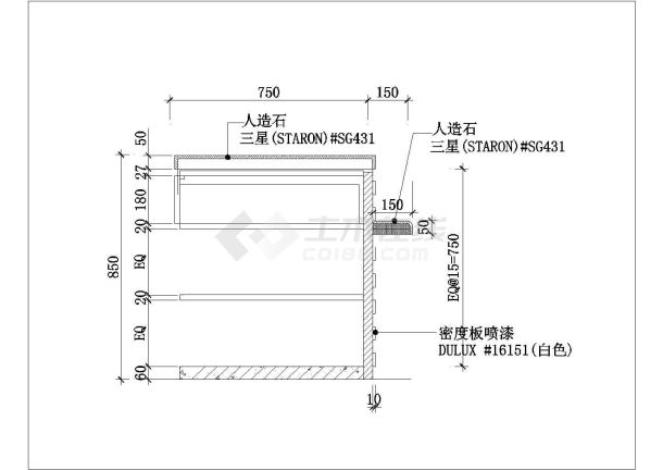 超港黄山店室内设计cad详细施工图纸-图一