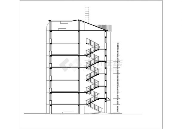 扬州芝兰小区6870平米6层混合结构住宅楼建筑设计CAD图纸（含半地下室）-图一