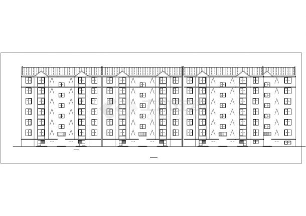 扬州芝兰小区6870平米6层混合结构住宅楼建筑设计CAD图纸（含半地下室）-图二